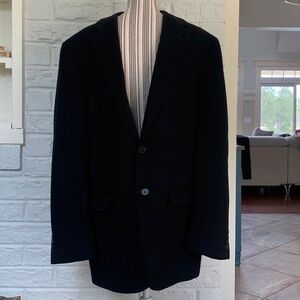 Andrew Fezza Black Single Breasted 100% Camel Hair 42L Sport Coat